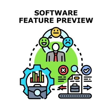 Software feature preview concept development process 库存插图