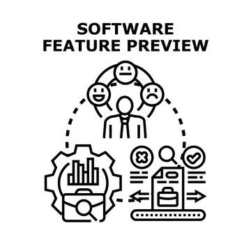 Software feature preview concept development process イラスト素材
