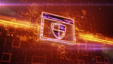Software firewall icon animation Video stock 72313192
