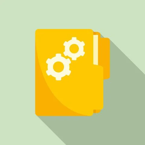 Software folder icon, flat style Stock Illustration