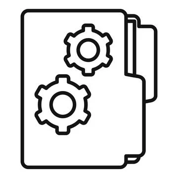 Software folder icon, outline style Illustrazione stock