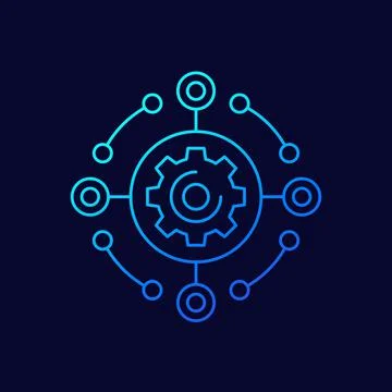 Software, framework and integration line icon Stock Illustration