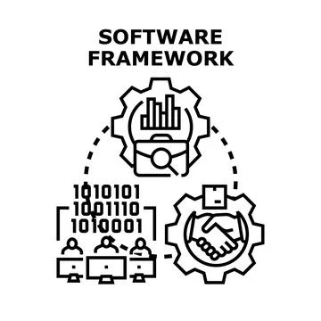 Software framework development concept for business programming Stockillustratie