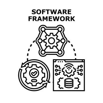 Software framework development process abstract concept illustration Stockillustratie