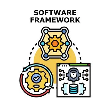 Software framework development process abstract concept illustration Stock Illustration