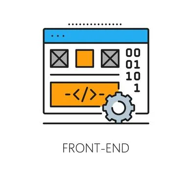 Software front end program code line icon Stock Illustration