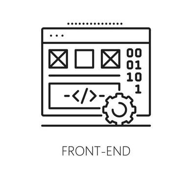 Software front end program code line icon Stock Illustration