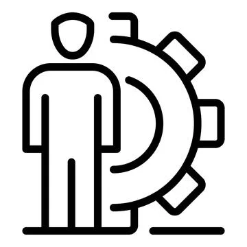 Software gear manager icon, outline style Illustrazione stock