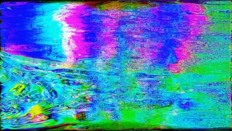 Software generated glitched clip, iridescent bad signal imitation. Video stock 121405181