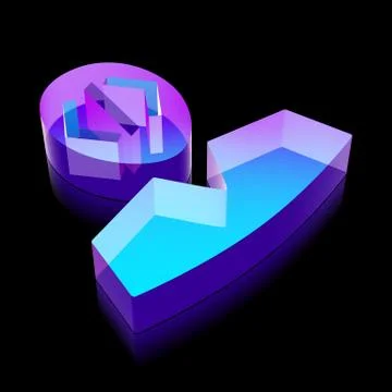Software icon: 3d neon glowing Programmer made of glass, vector illustration Stock Illustration
