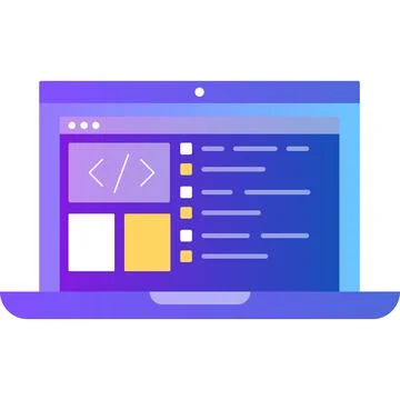 Software icon program code vector on white 스톡 일러스트