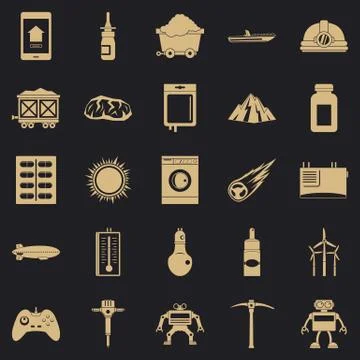 Software icons set, simple style Illustrazione stock