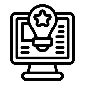 Software idea icon outline vector. Creative boosting strategy Illustrazione stock