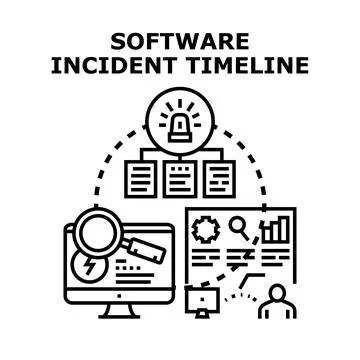Software incident timeline management and response concept 库存插图