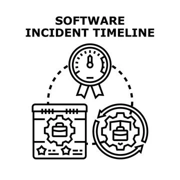Software incident timeline managing process and deadlines Stock Illustration