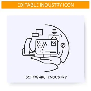 Software industry line icon. Editable Stock Illustration