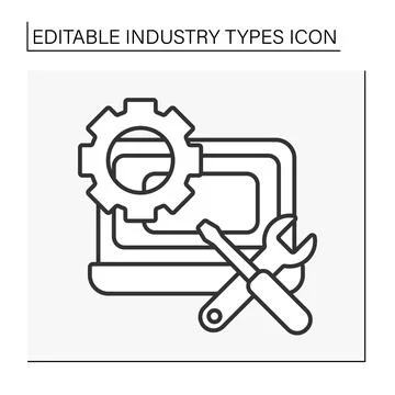 Software industry line icon. Stock Illustration