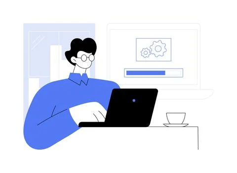 Software installation abstract concept vector illustration. Stock Illustration