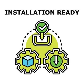 Software installation complete and system ready concept Stockillustratie