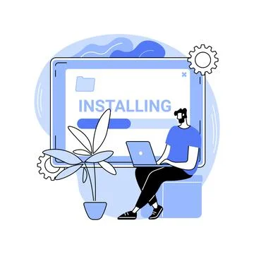 Software installation isolated cartoon vector illustrations. Stock Illustration