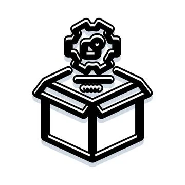 Software installation package setup process icon Stock Illustration