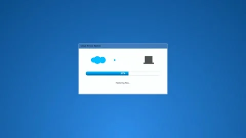 Software installation progress bar on computer screen Vídeo Stock 347013369