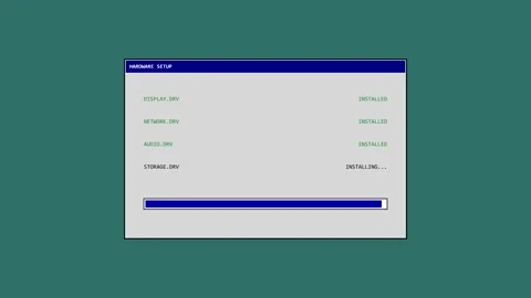 Software installation progress bar on computer screen Stock Footage 347394719