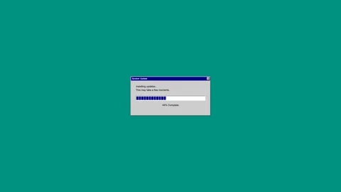 Software installation progress bar loading on computer screen Stock Footage 346806585
