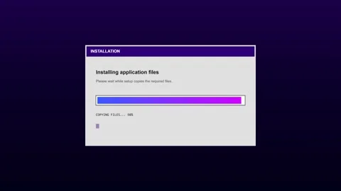 Software installation progress bar screen animation video Vídeo Stock 347392981