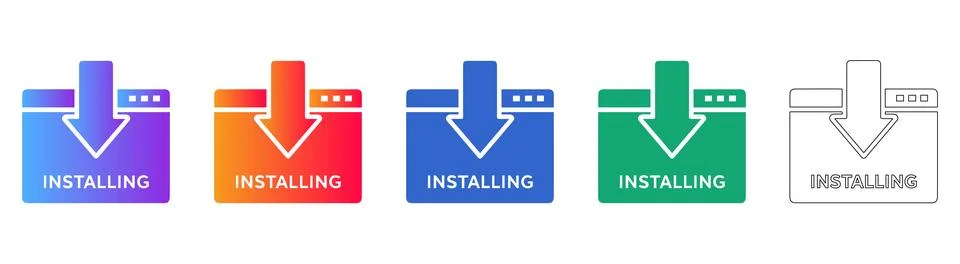 Software Installing Window Icon Set イラスト素材