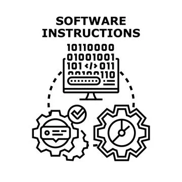 Software instructions for product development and upgrade process イラスト素材