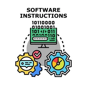Software instructions for product development and upgrade process Illustrazione stock