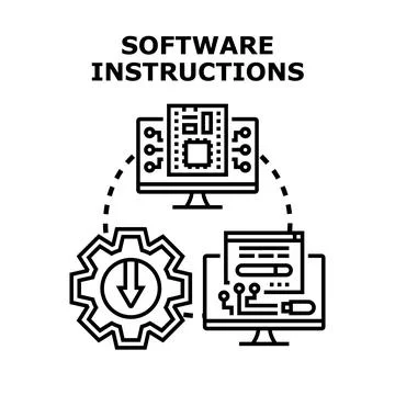Software instructions for product installation and configuration Stock-Illustration