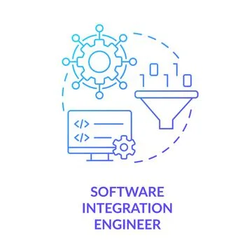 Software integration engineer blue gradient concept icon Stock Illustration