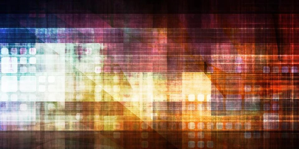 Software Integration Explores Advanced Digital Network Potential Illustrazione stock