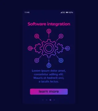 Software integration, mobile screen design Stock Illustration