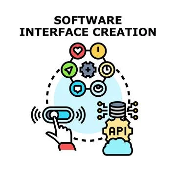 Software interface creation development programming and engineering Stock Illustration