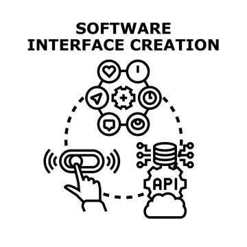 Software interface creation development programming and engineering Stock Illustration