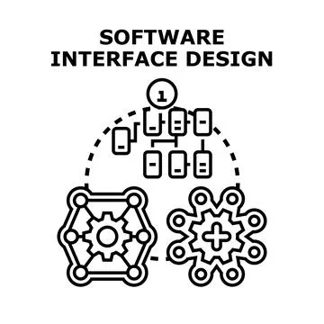 Software interface design concept developing user experience application Ilustración de archivo