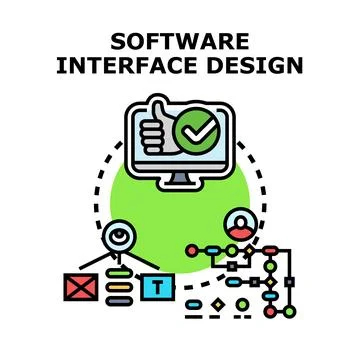 Software interface design concept with user experience development Stock Illustration