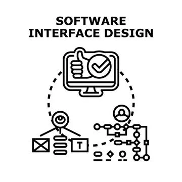 Software interface design concept with user experience development Stock Illustration