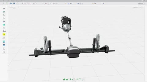Software Interface Drafting Project Of Suspension Details Assembly For Vehicle Stock Footage 248839243