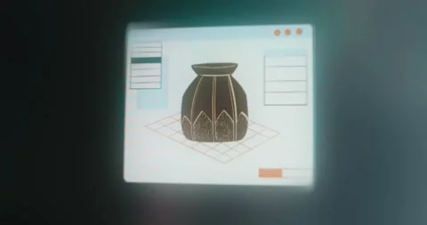 Software interface used for designing and creating 3D models of objects Stock Footage 314730222