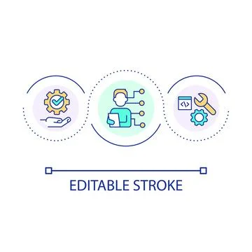 Software intermediary loop concept icon Stock Illustration