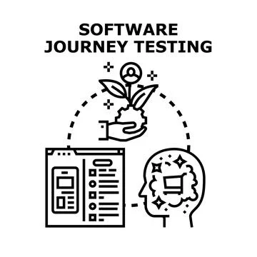 Software journey testing developing customer user experience 库存插图