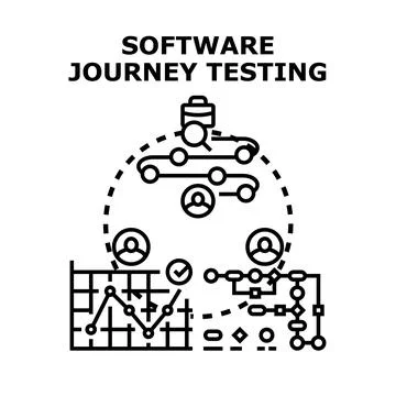 Software journey testing user experience lifecycle Stock Illustration