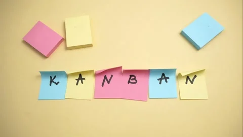 Software kanban scrum agile board with paper task, agile software developme.. Stock Footage 248303989