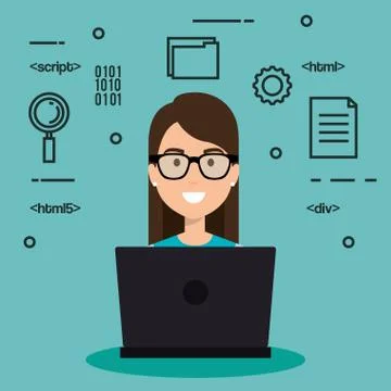 Software language programmer avatar Stock-Illustration