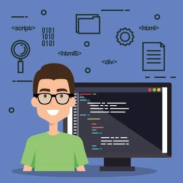 Software language programmer avatar Stock-Illustration