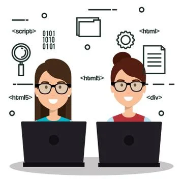 Software language programmer avatar Illustrazione stock